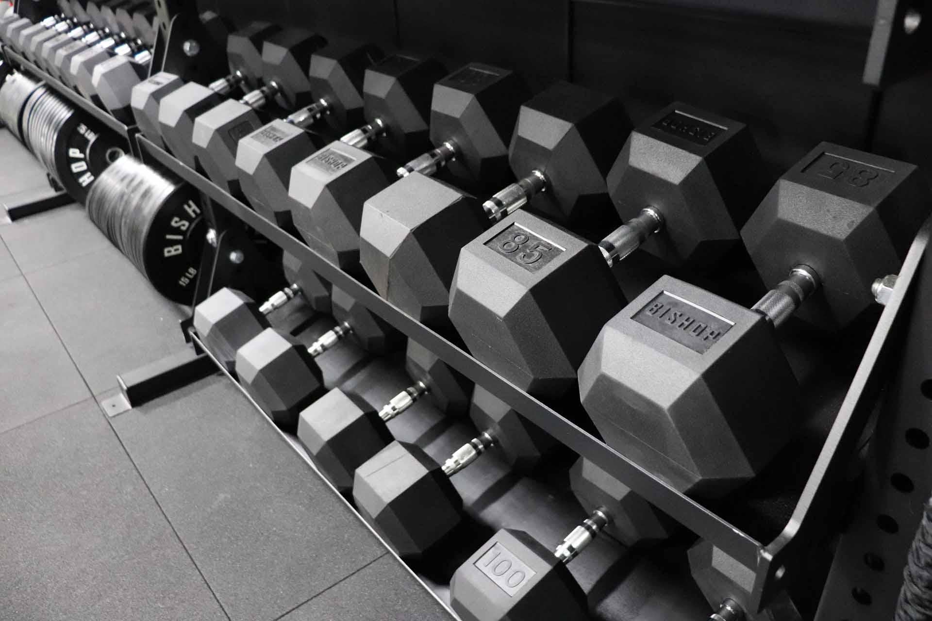 Bishop Rubber Hex Dumbbells