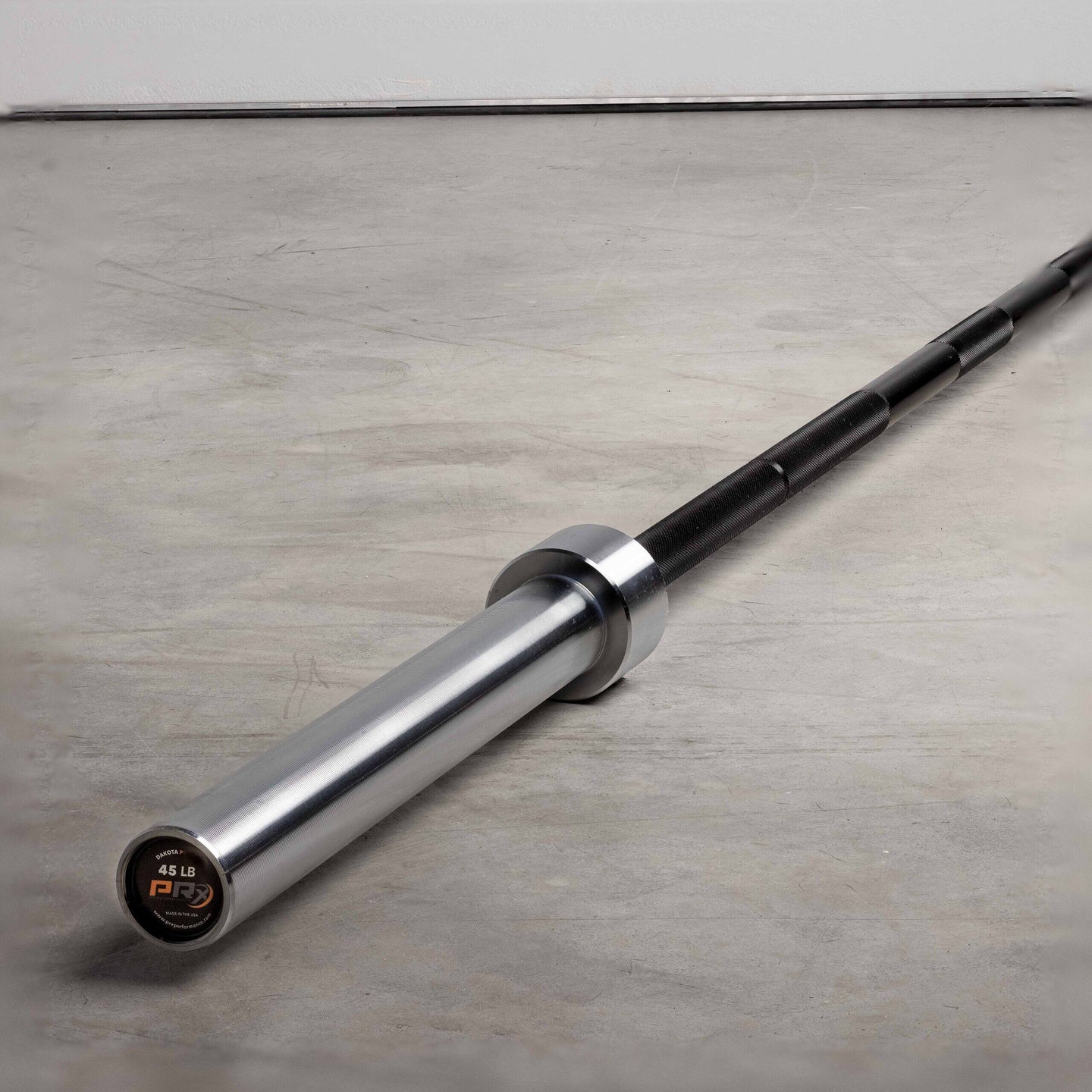 PRx Dakota Power Barbell black zinc shaft detail
