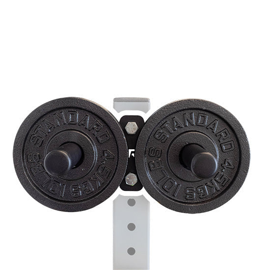 Detail of the mounting plate and 5/8 inch holes on the PRx change plate storage