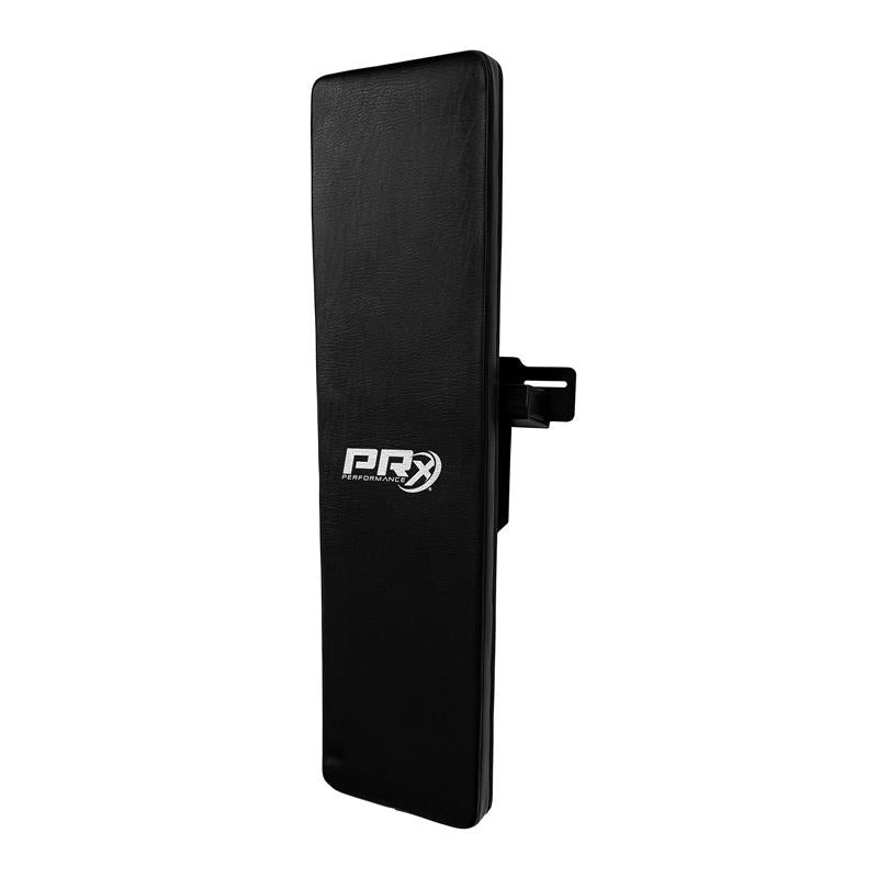 PRx Compact Flat Weight Bench folded and stored on the wall bracket