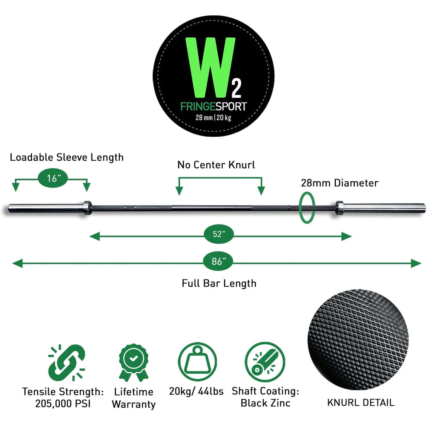20kg Men's Wonder Bar Olympic Barbell