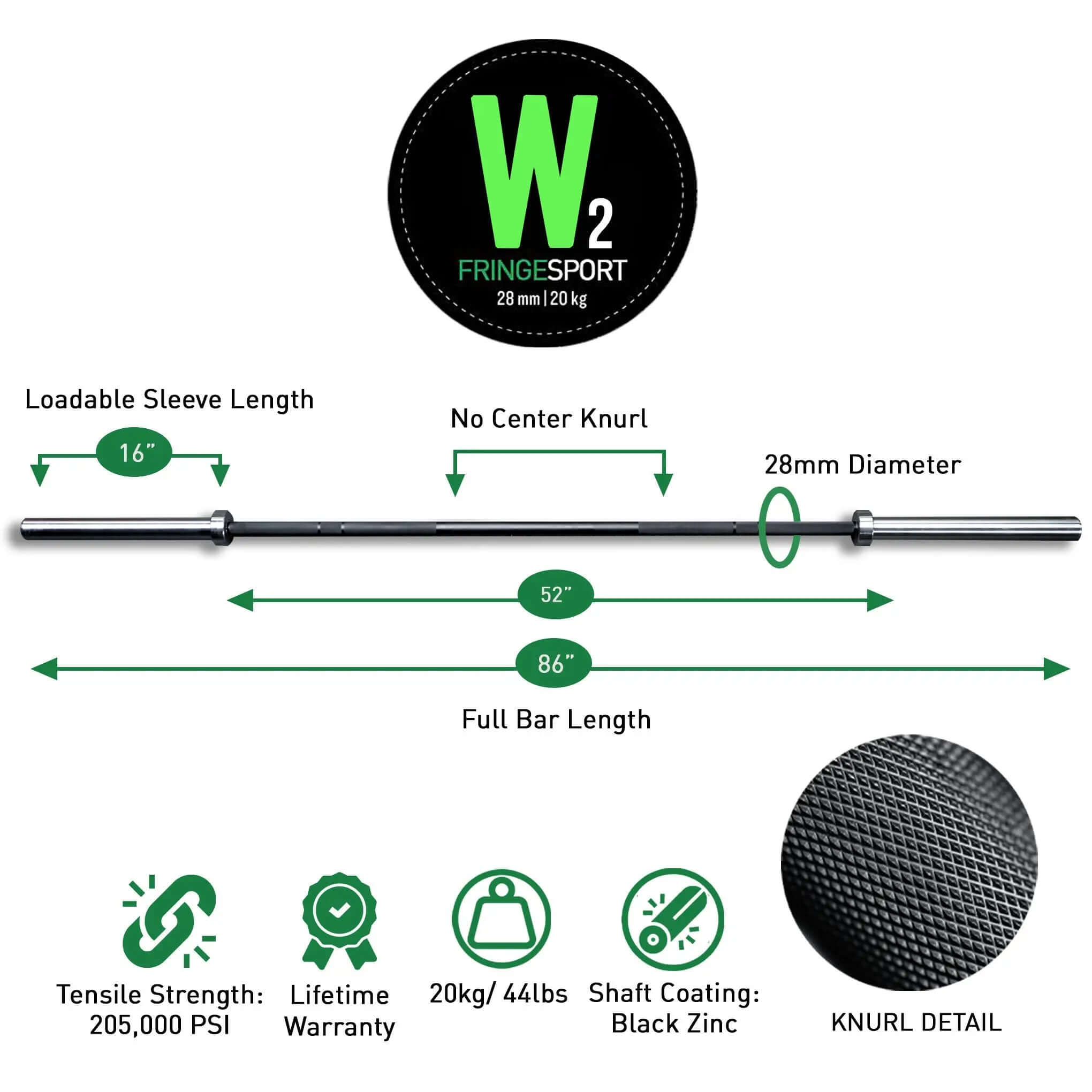 20kg Men's Wonder Bar Olympic Barbell