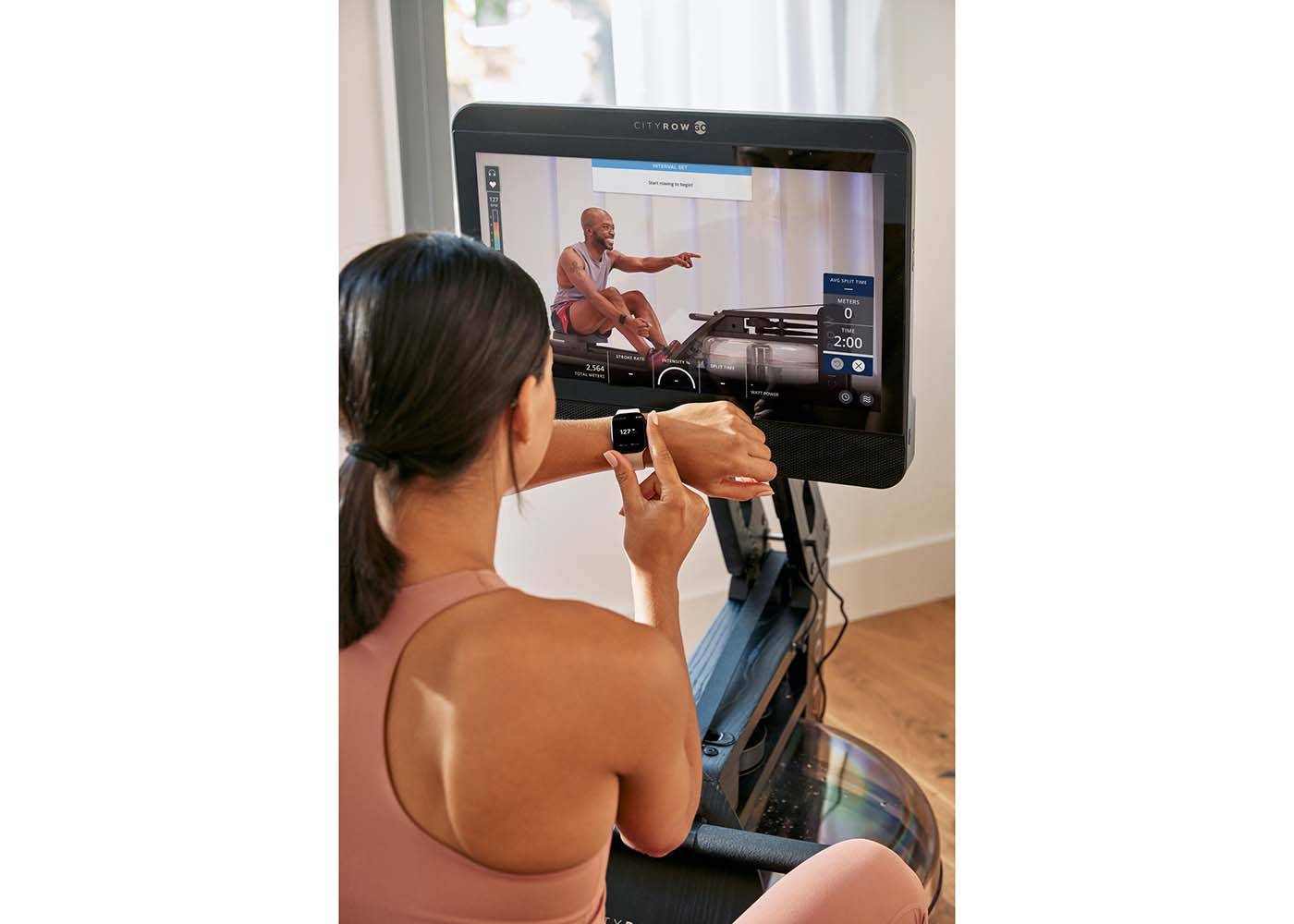 WaterRower HYBRID CityRow Connect WALNUT Rowing Machine