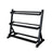 PRx 42 inch Dumbbell Rack loaded with a full set of hex dumbbells