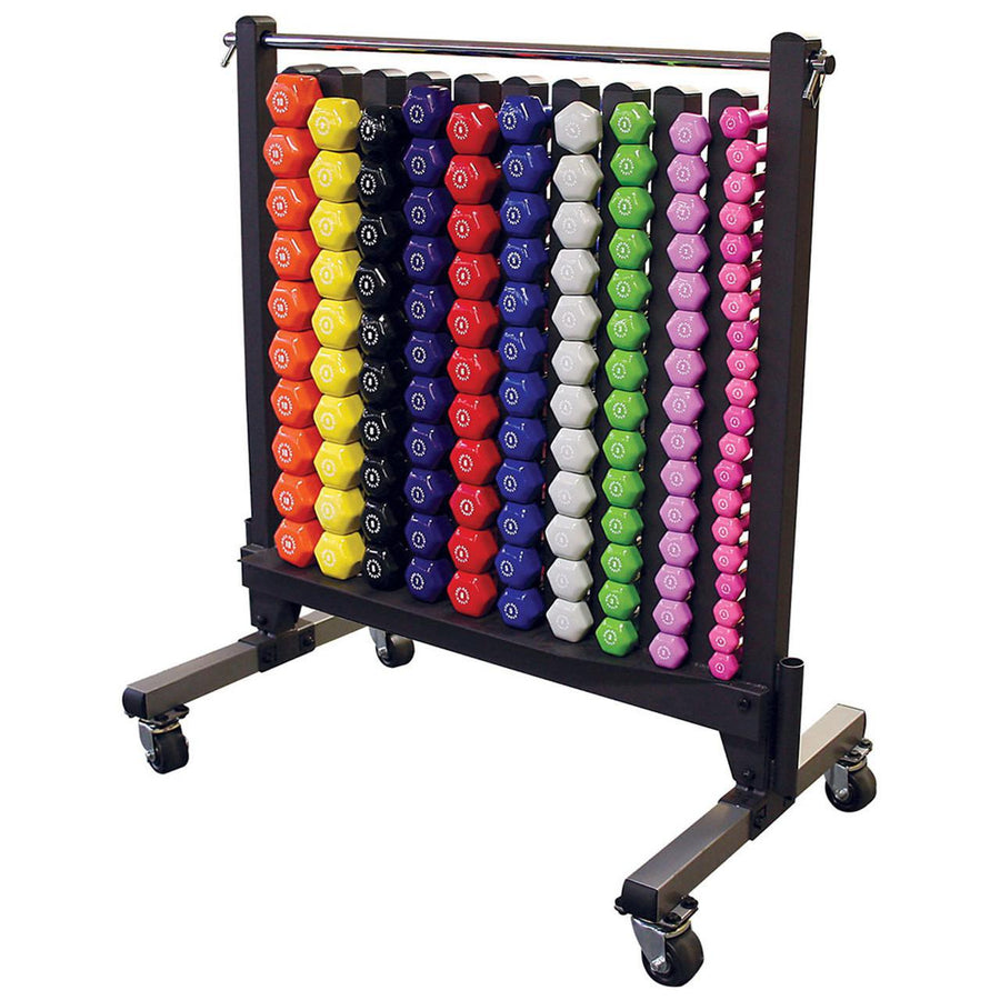 Body-Solid 50 Pair Neoprene Dumbbell Package with Rack