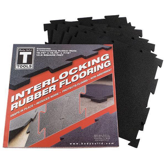 Body-Solid Tools Interlocking Rubber Flooring Box of 4