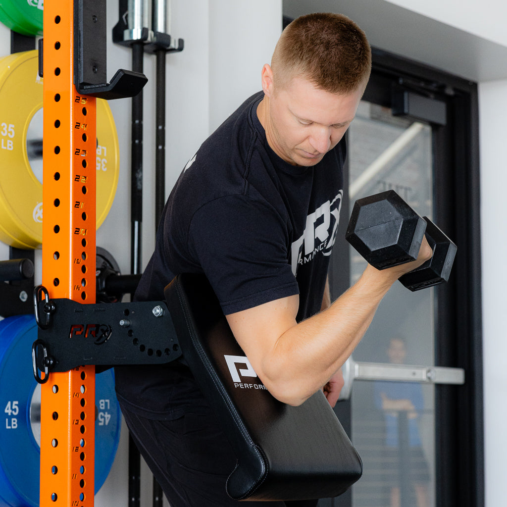 Athlete performing chest supported rows on the PRx Axis Pad