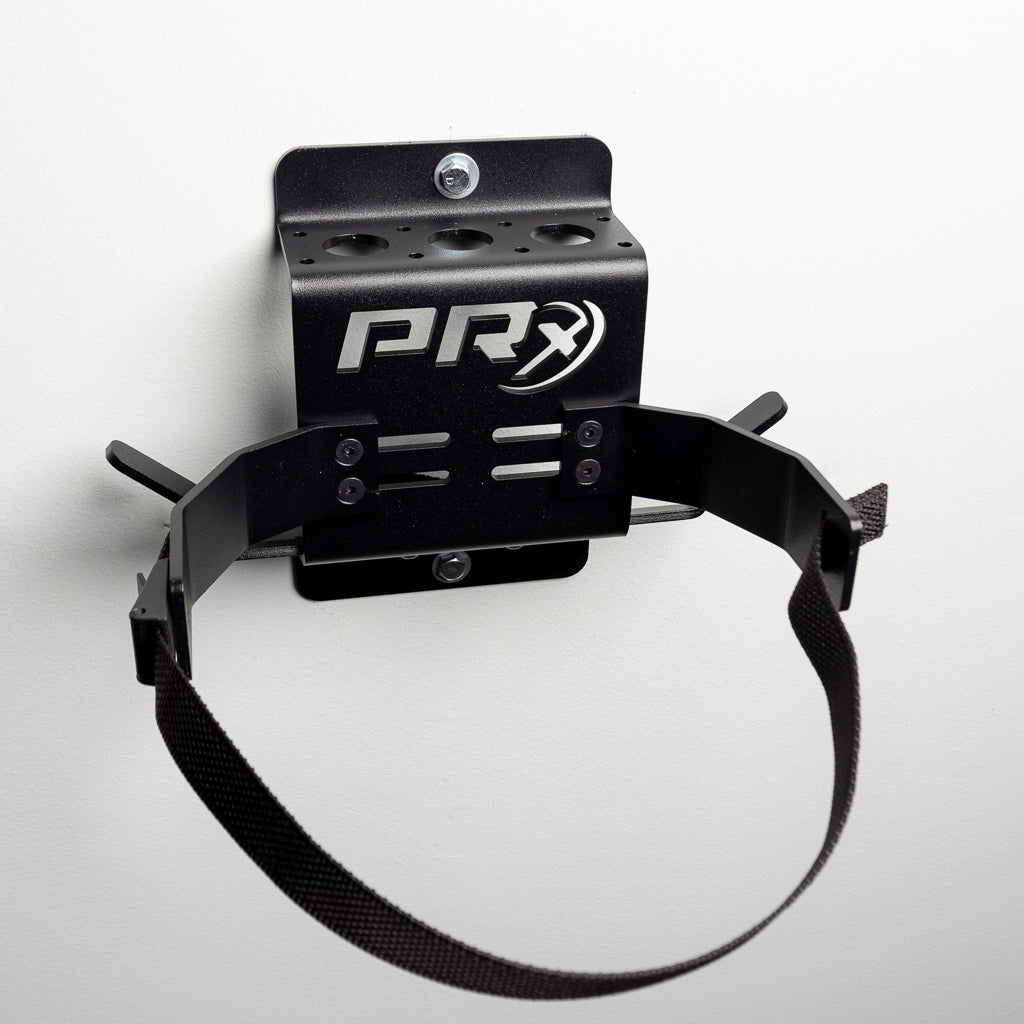 Close-up of the 7-gauge steel Profile Golf Bag Storage mount