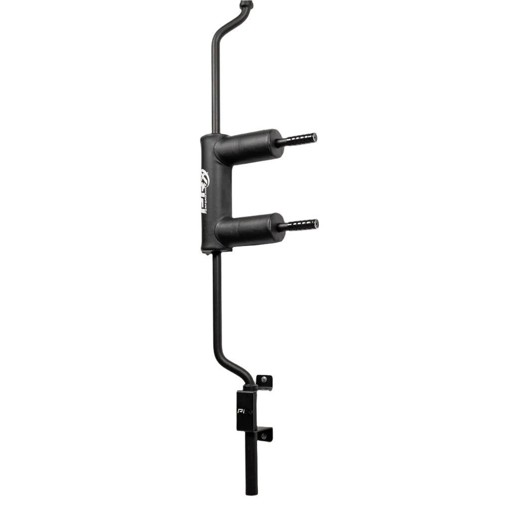 Close-up of the 7-gauge steel PRx Safety Squat Bar Storage mount