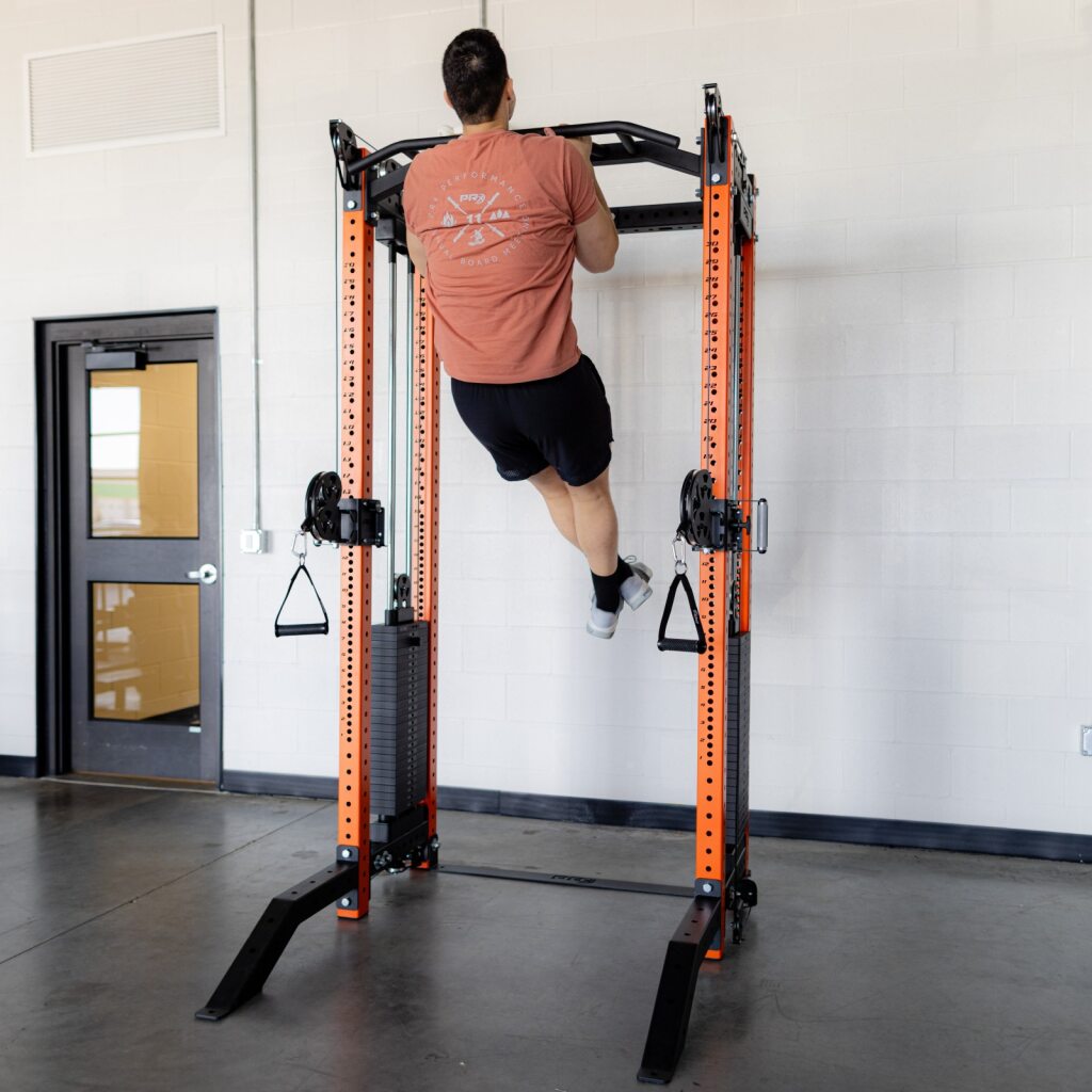 Close view of the 250 lb selectorized weight stack