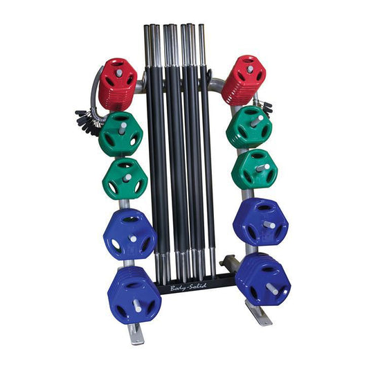 Body-Solid 10 Set Cardio Barbell Package with Rack