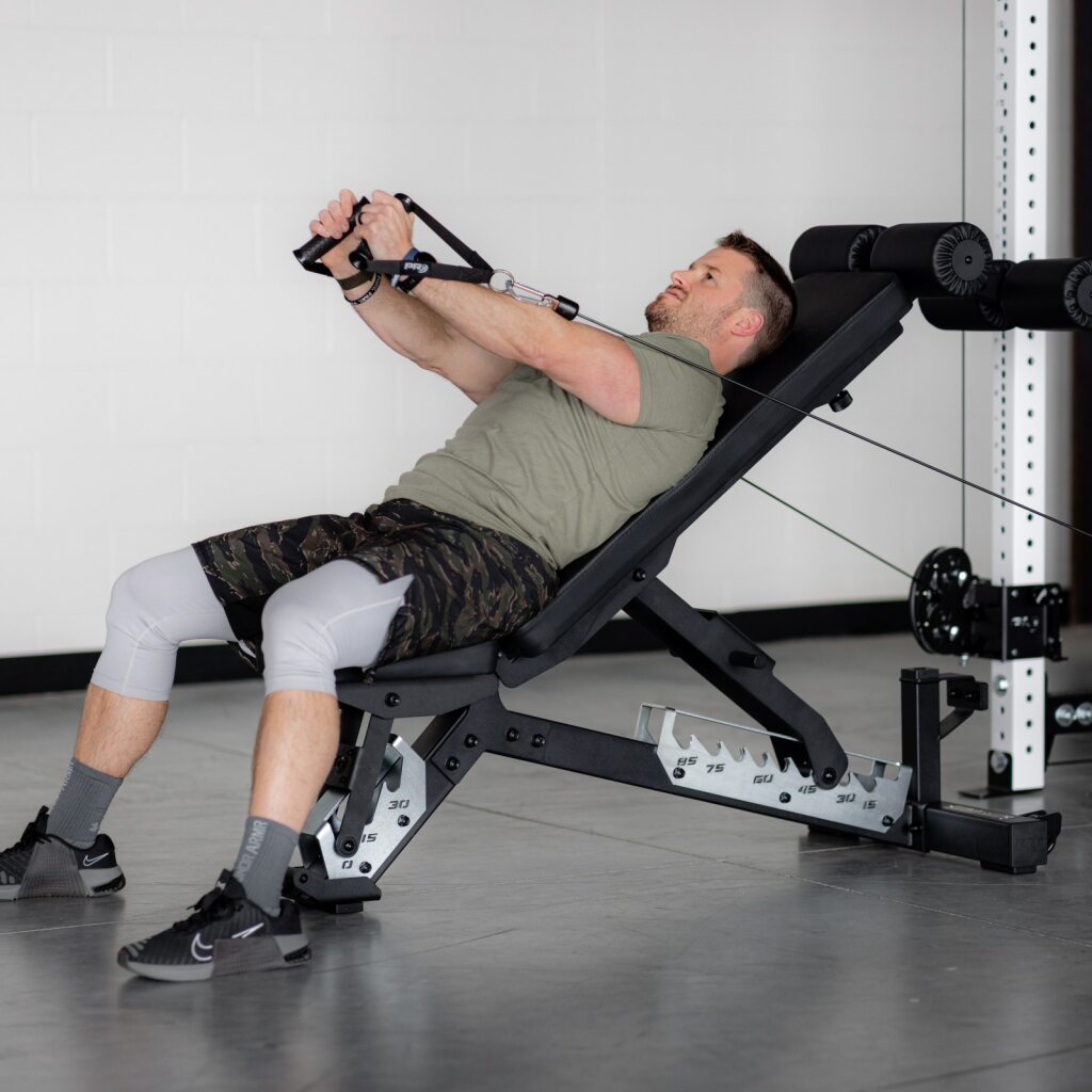 PRx Razortooth Weight Bench in a home gym
