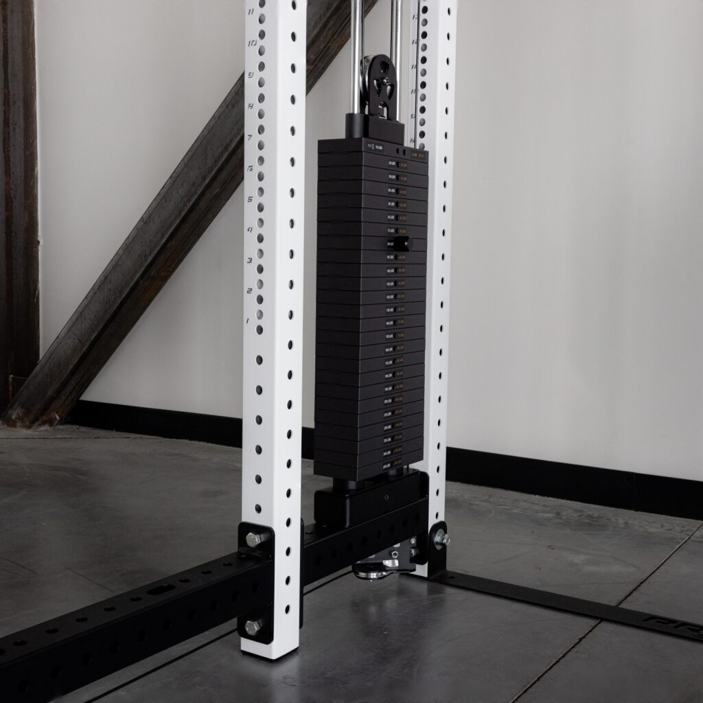 Rear view of the PRx Build Limitless 6-Post Functional Trainer