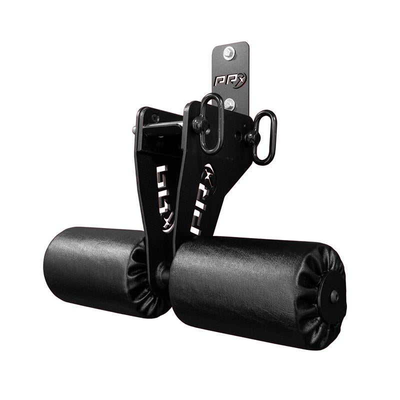 Close-up of the 10-gauge steel Profile Axis Pad Storage bracket