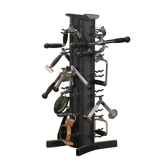 Body-Solid Vertical Accessory Rack Package with 20 Handles & Straps