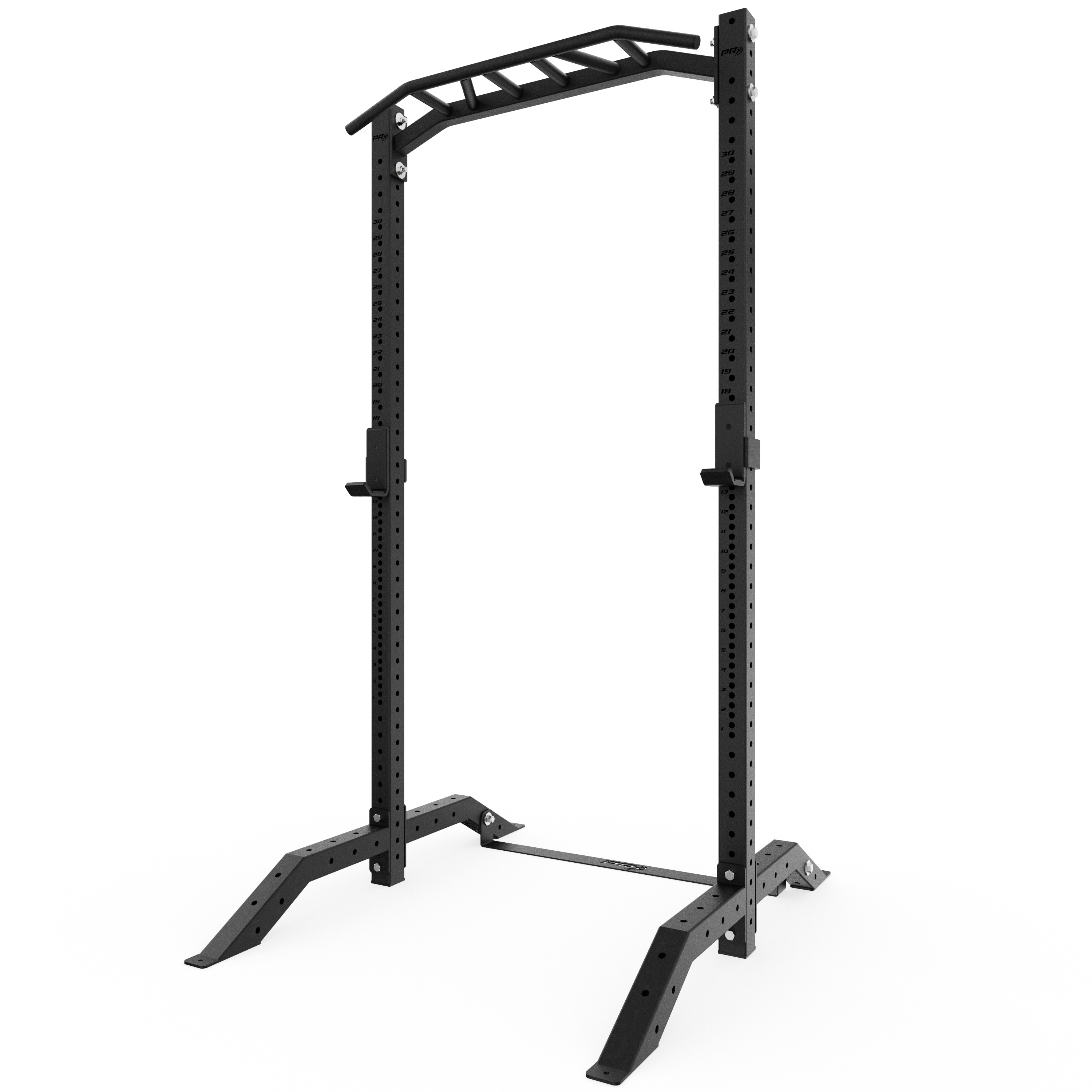 PRx Build Limitless Squat Stand angled view showing 3 inch by 3 inch uprights