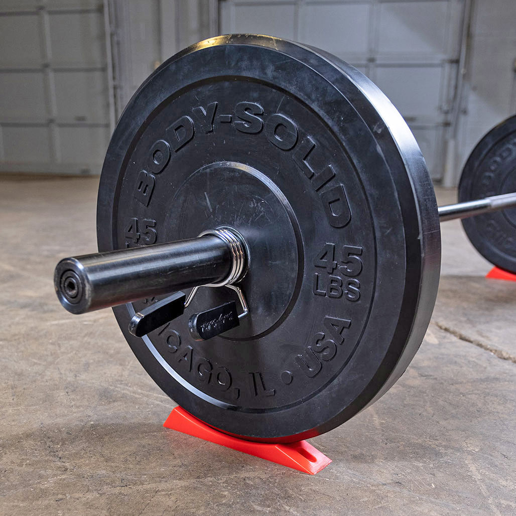Body Solid Olympic Plate Wedge - barbell on wedge