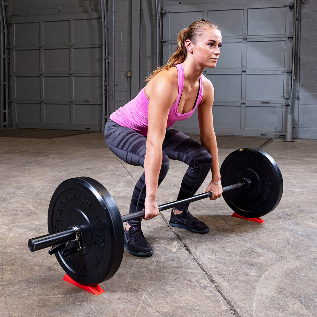 Body Solid Olympic Plate Wedge - deadlift setup