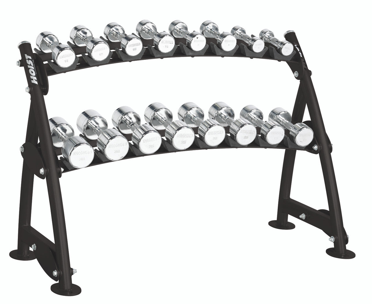 Hoist Fitness CF 3462-2 Commercial (2) Tier Horizontal Beauty Dumbbell Rack