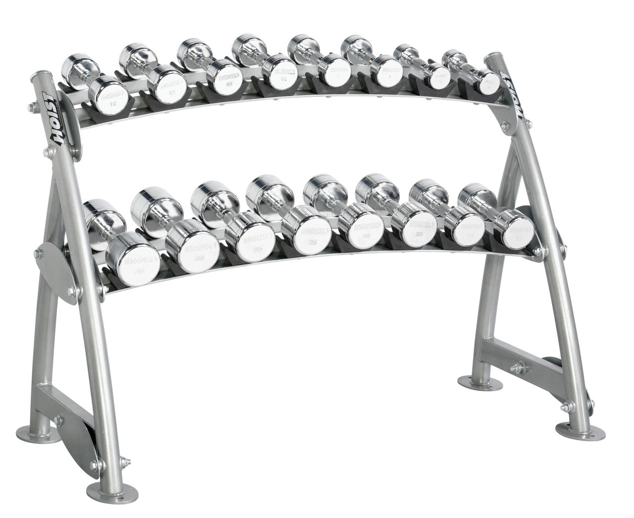 Hoist Fitness CF 3462-2 Commercial (2) Tier Horizontal Beauty Dumbbell Rack