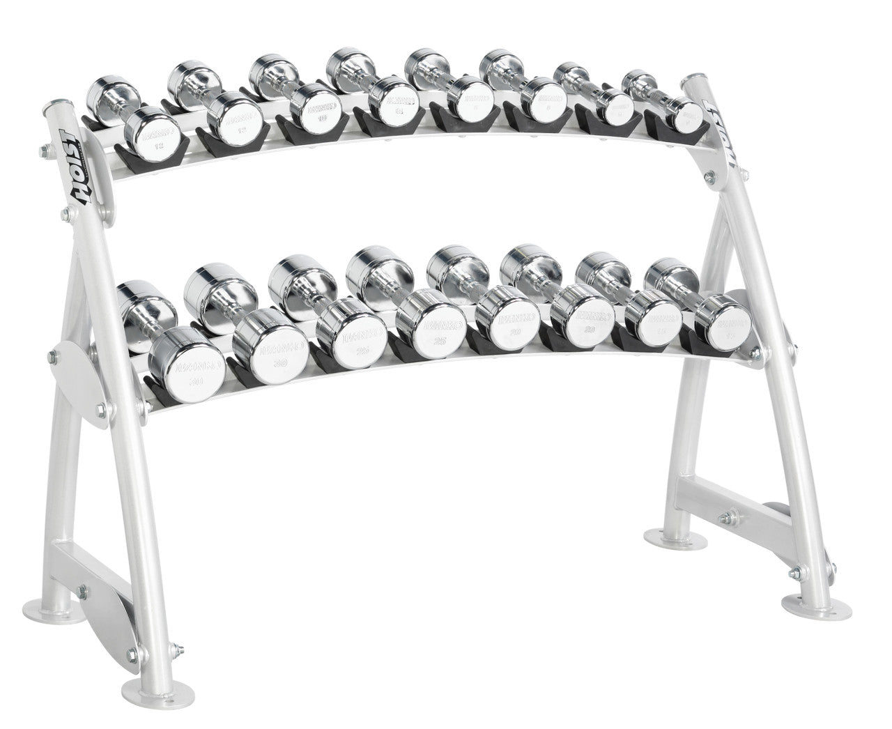 Hoist Fitness CF 3462-2 Commercial (2) Tier Horizontal Beauty Dumbbell Rack