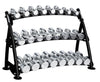 Hoist Fitness CF 3462-3 Commercial (3) Tier Horizontal Beauty Dumbbell Rack