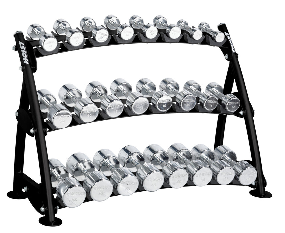 Hoist Fitness CF 3462-3 Commercial (3) Tier Horizontal Beauty Dumbbell Rack