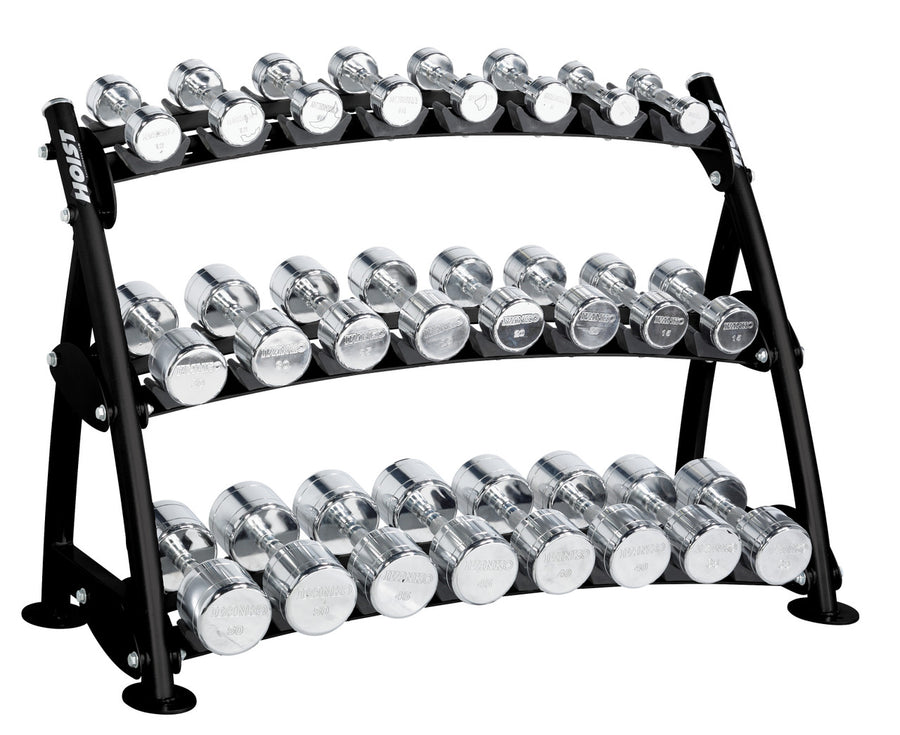 Hoist Fitness CF 3462-3 Commercial (3) Tier Horizontal Beauty Dumbbell Rack