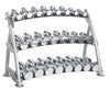 Hoist Fitness CF 3462-3 Commercial (3) Tier Horizontal Beauty Dumbbell Rack