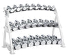 Hoist Fitness CF 3462-3 Commercial (3) Tier Horizontal Beauty Dumbbell Rack