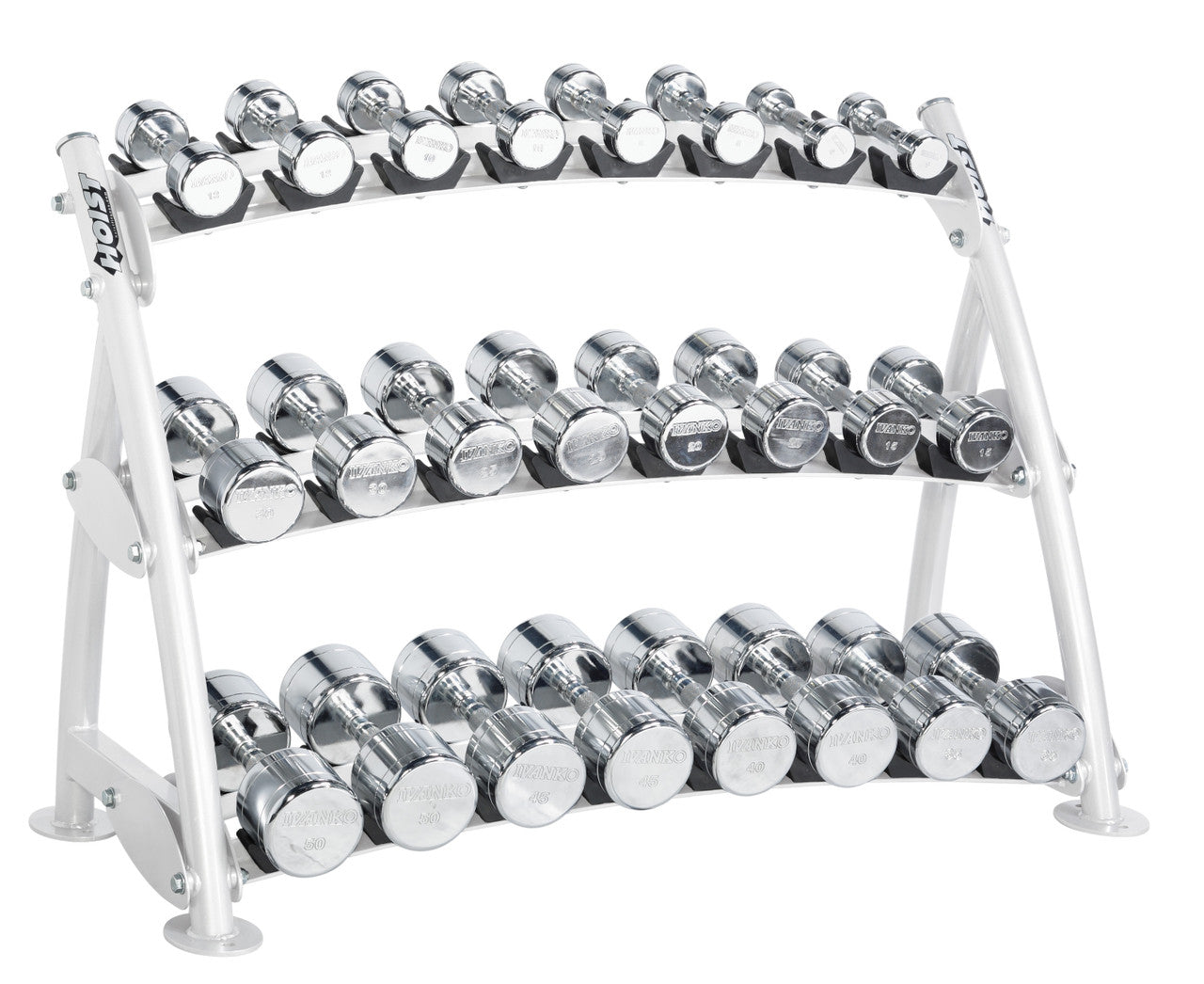 Hoist Fitness CF 3462-3 Commercial (3) Tier Horizontal Beauty Dumbbell Rack