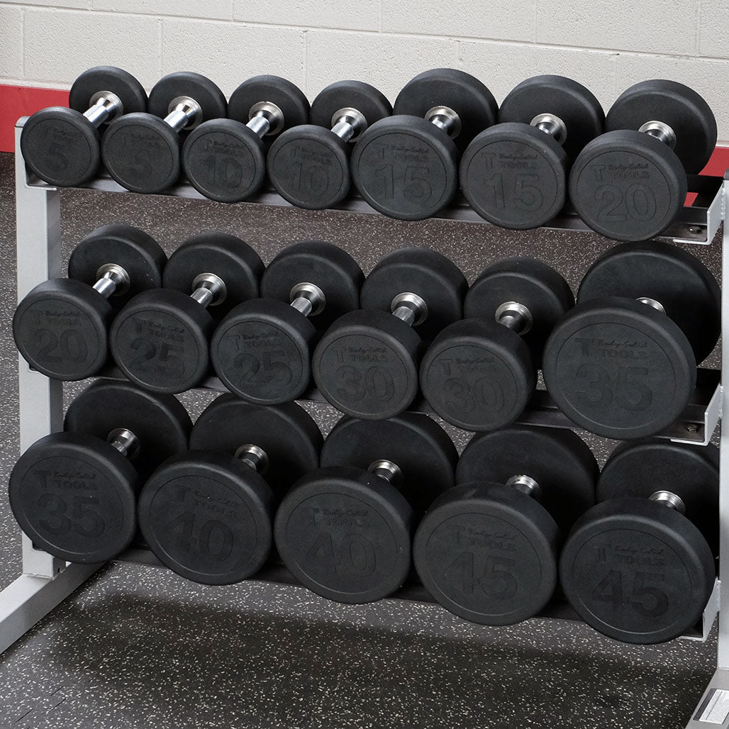 Body-Solid Premium Round Rubber Dumbbells, from 5 to 100 lb. - alternate view 6