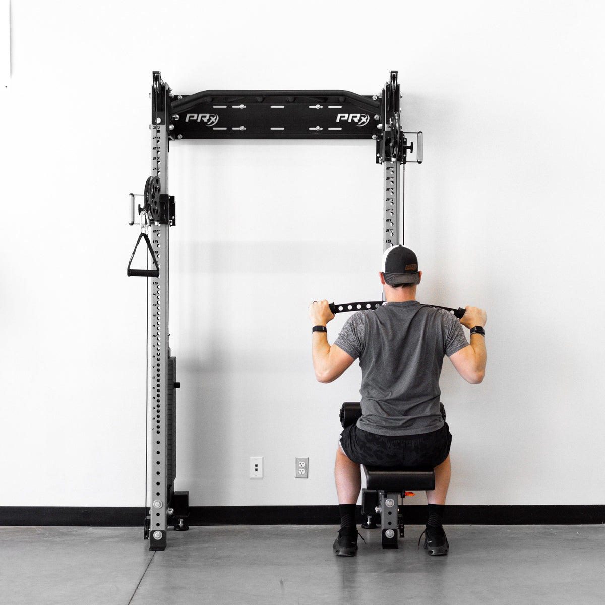Cable pulldown on the Build Limitless Wall Mounted Functional Trainer