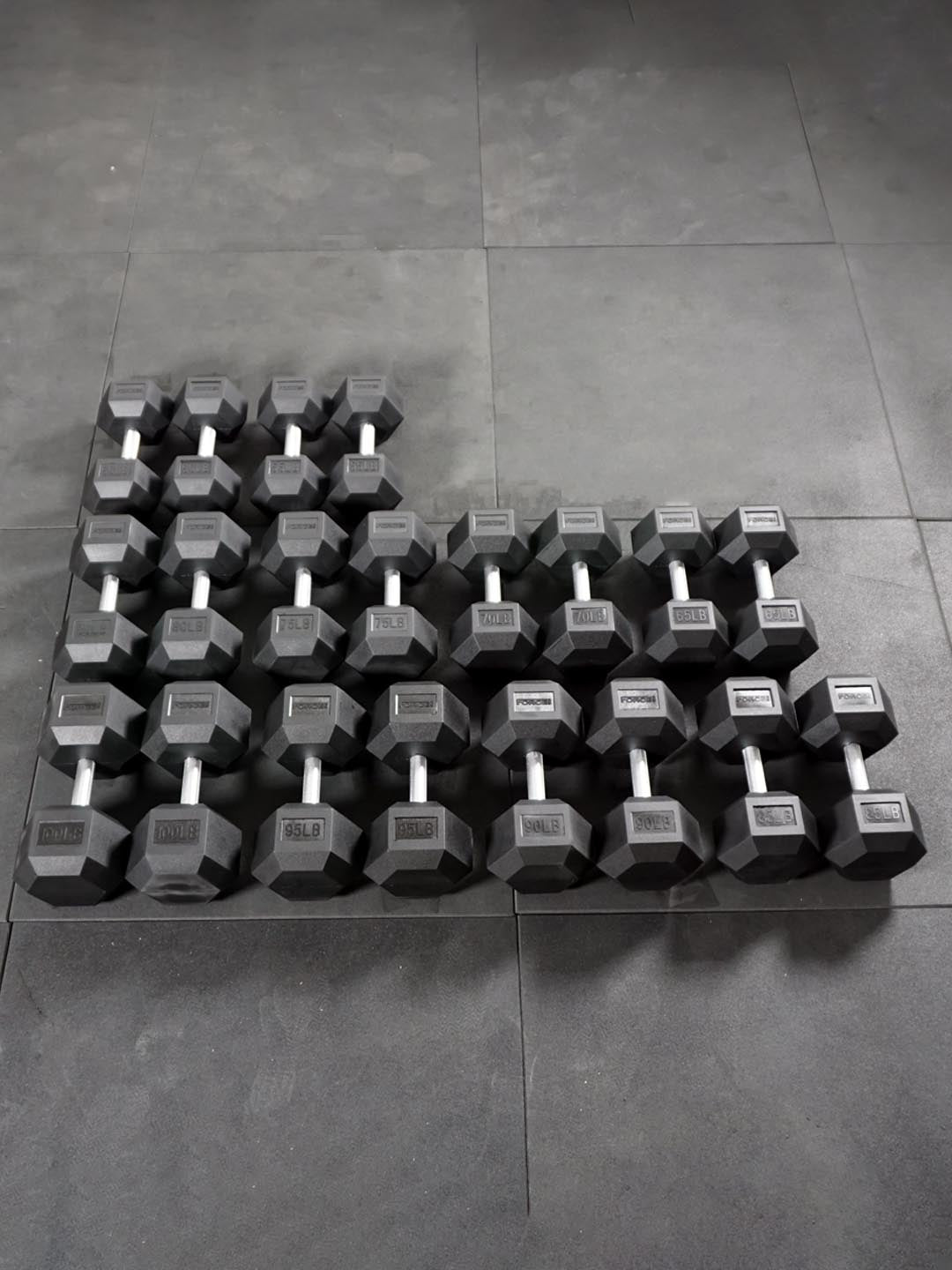 Force USA Rubber Hex Dumbbells