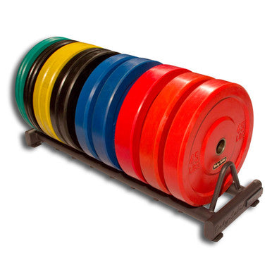 Body-Solid Horizontal Bumper Plate Rack - Loaded view