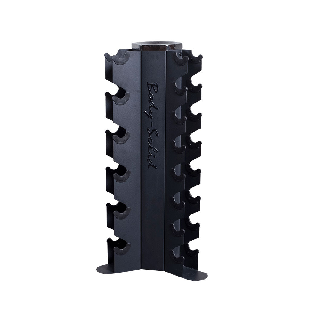 Body-Solid 3-Side Vertical Dumbbell Rack for 5-50 lb. Hex Dumbbell Sets - Rack view