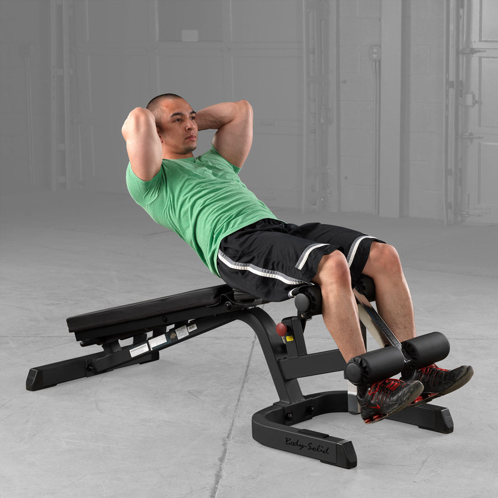 Body-Solid Heavy Duty Flat-Incline-Decline Bench - detail view
