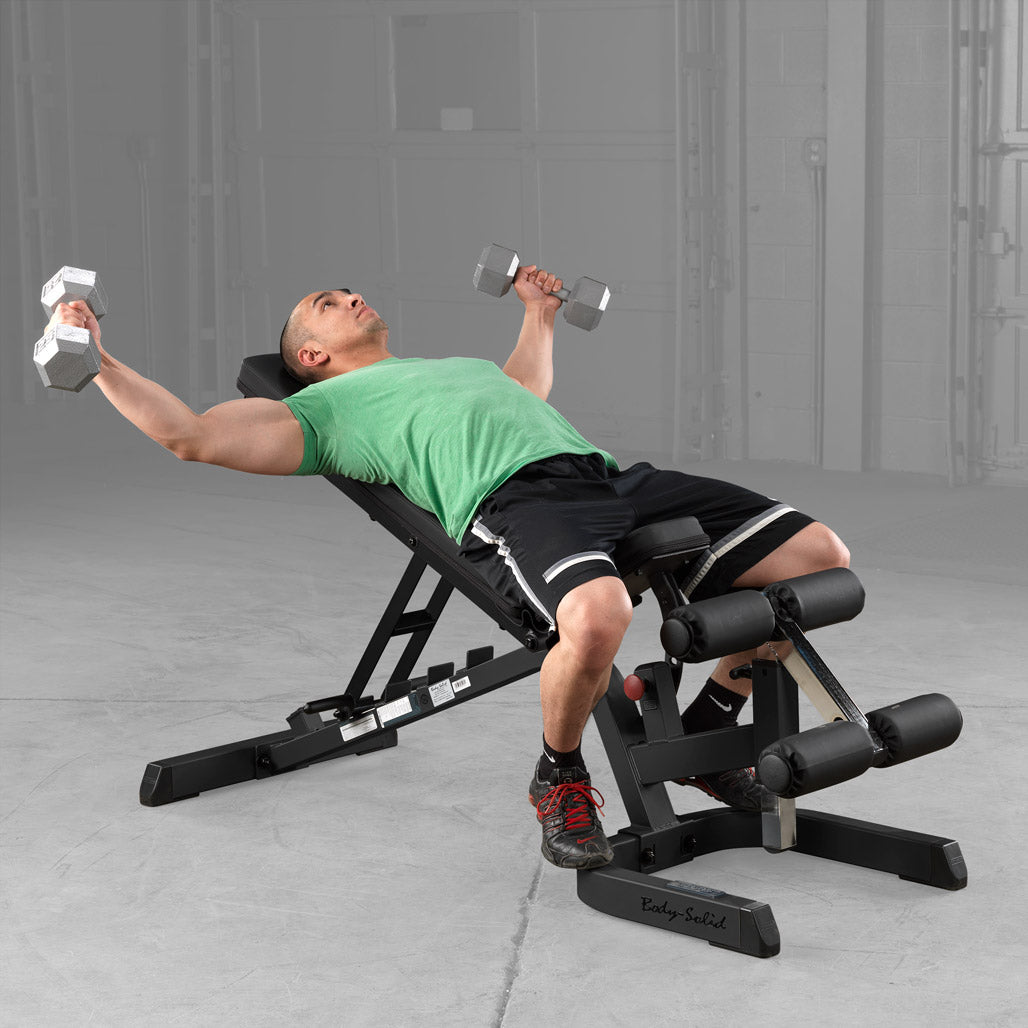 Body-Solid Heavy Duty Flat-Incline-Decline Bench - detail view