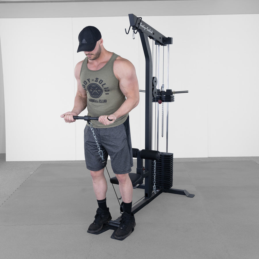 Body-Solid Lat Machine with Weight Stack