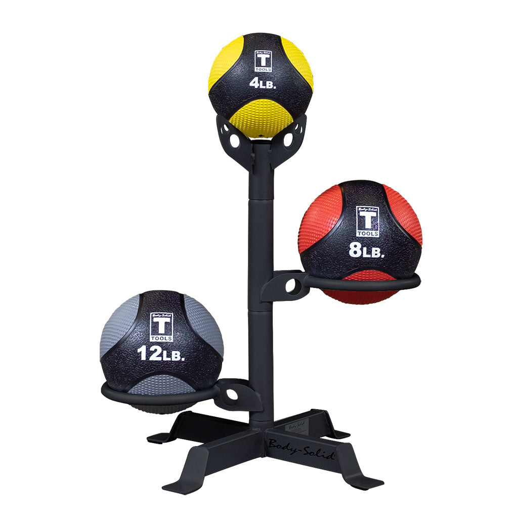 Body-Solid Short Medicine Ball Stand - with medicine balls