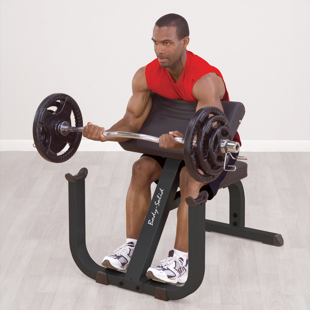Body-Solid Preacher Curl Bench - in use