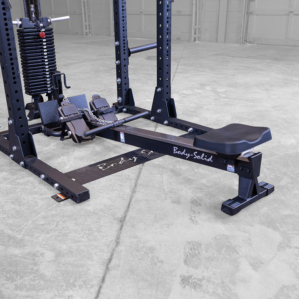 Body-Solid Rower Attachment for Home Gyms, Pulleys, Cable Machines - installed on rack