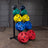 Body-Solid High Capacity Olympic Plate Rack - loaded with colored bumper plates