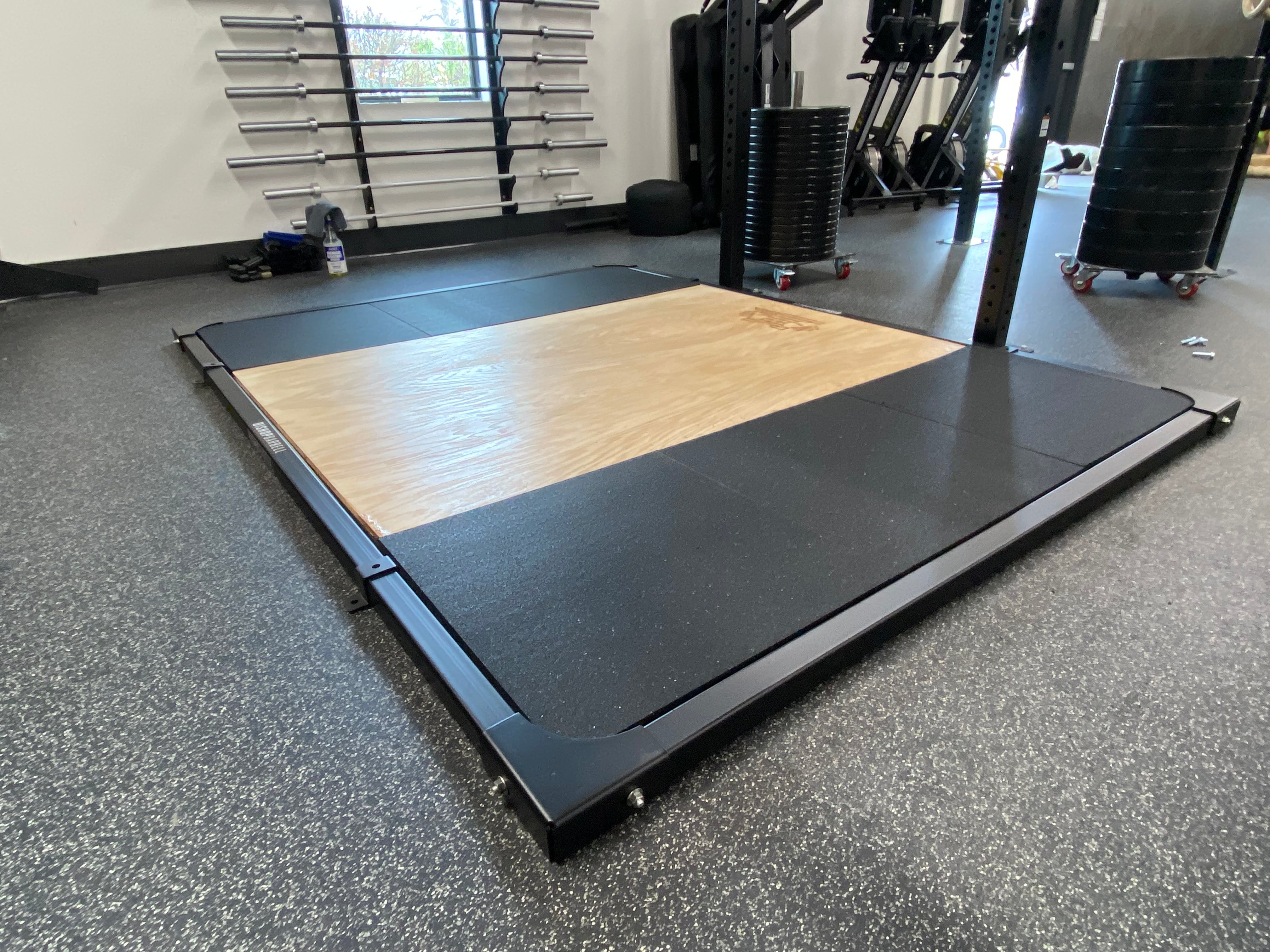 Plataformas de levantamiento de pesas Bishop (solo marco) sin clavijas para bandas