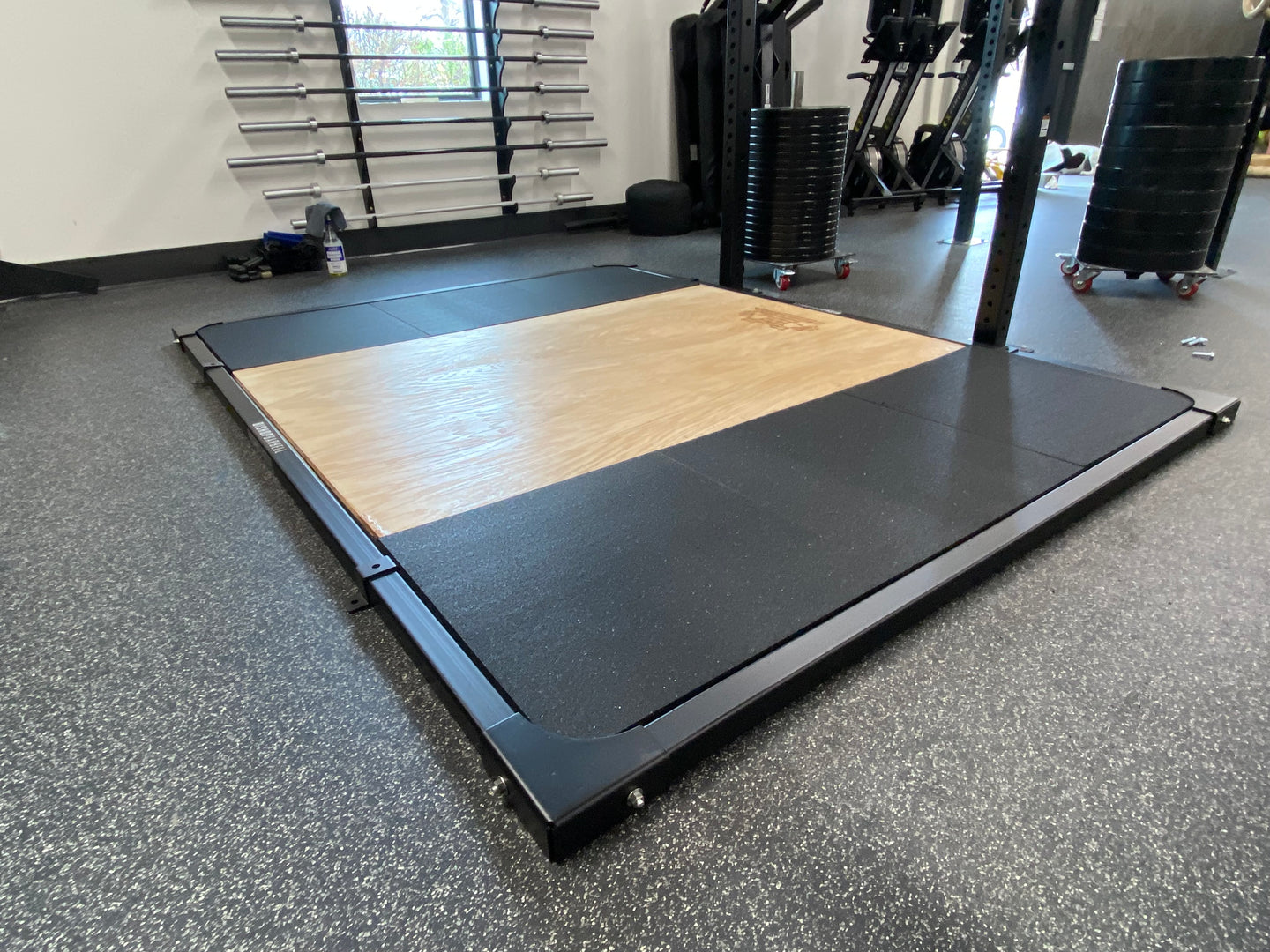 Plataformas de levantamiento de pesas Bishop (solo marco) sin clavijas para bandas