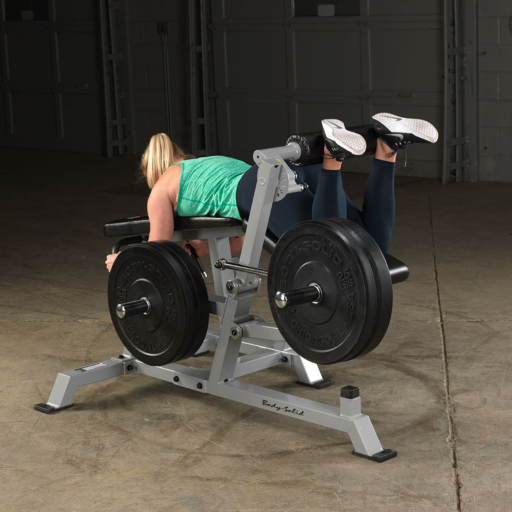 Body Solid Pro ClubLine Leverage Leg Curl - in use