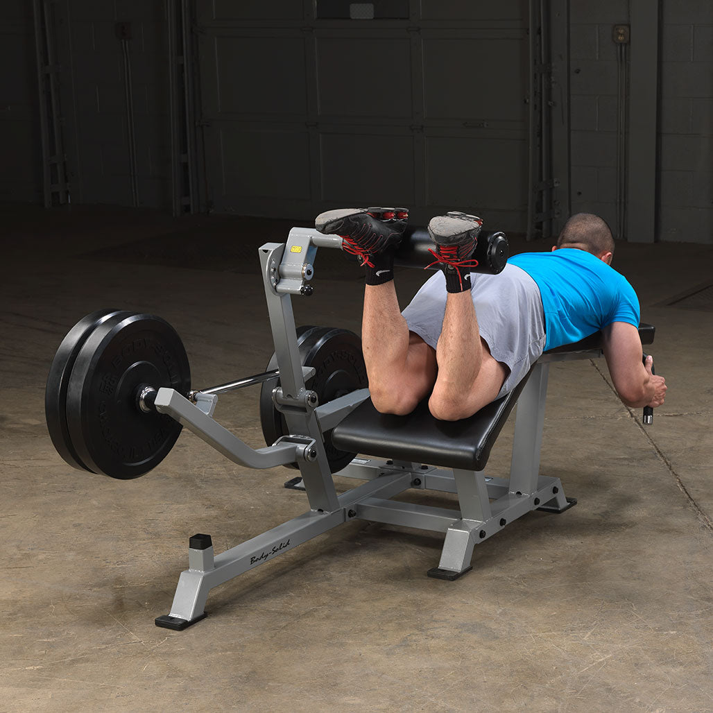 Body Solid Pro ClubLine Leverage Leg Curl - leg curl in use