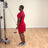 Body-Solid Tools Pro-Grip Multi-Grip Lat Bar - in use, straight arm triceps extension