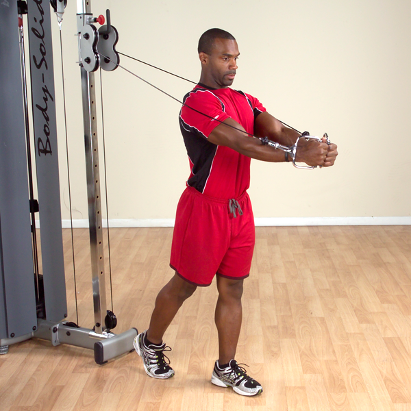Body-Solid Tools Pro-Grip Stirrup Handle - cable crossover exercise