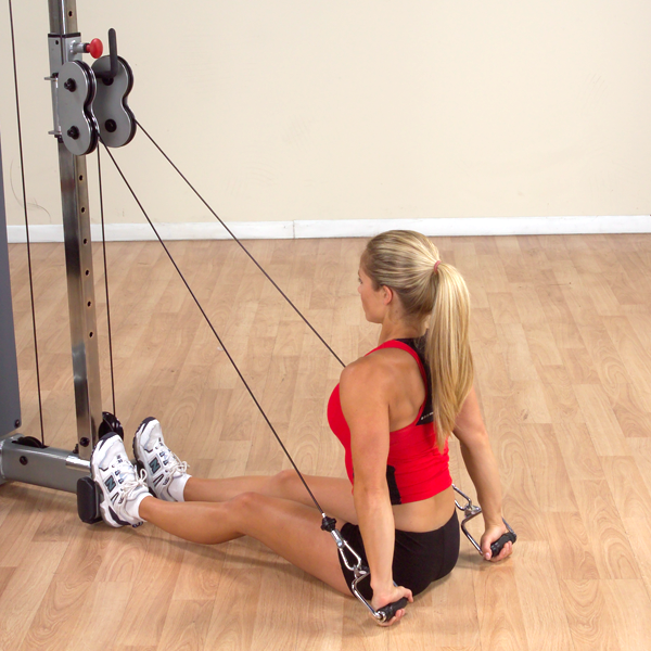 Body-Solid Tools Pro-Grip Stirrup Handle - seated straight arm triceps extension exercise